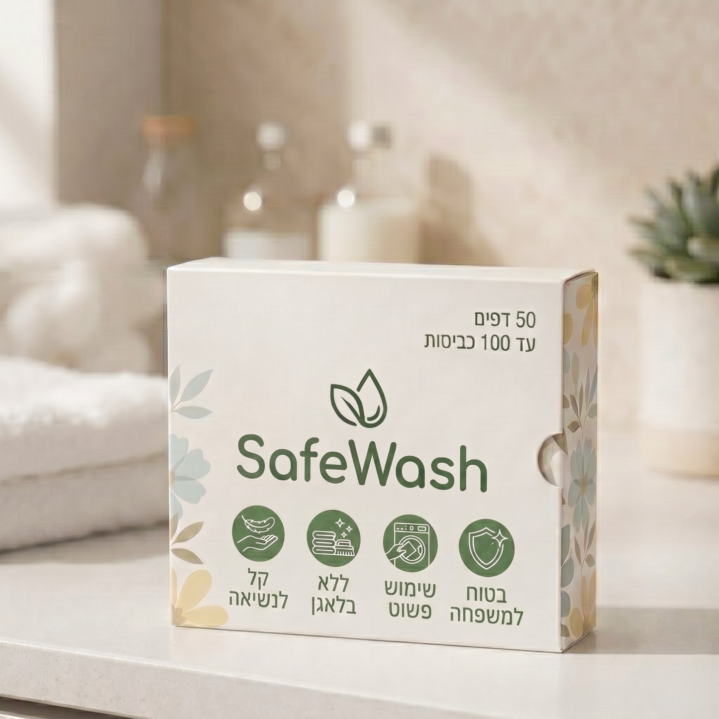דפי כביסה SafeWash בלי רעלים ובלי בלאגן | 50 דפים עד 100 כביסות